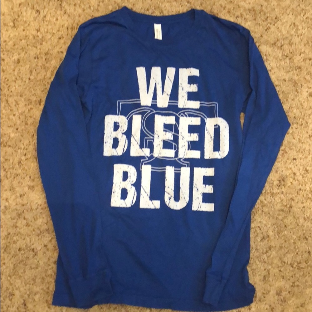 Bella Canvas blue LS Shirt. Twist & Shout small
